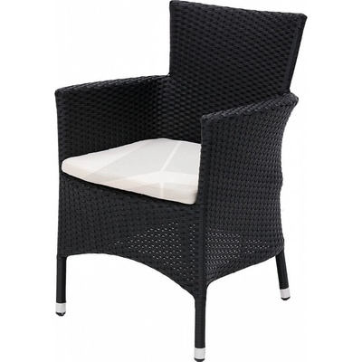 DEOKORK Ratanové křeslo stohovatelné MODENA s polstrem (černá)