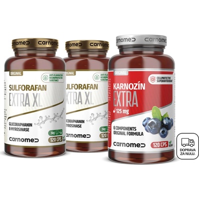 CarnoMed 2x Sulforafan EXTRA XL 120 kapsúl + Karnozín EXTRA 120 kapsúl