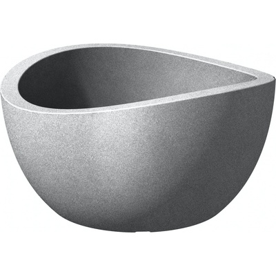 Scheurich Květináč 39 x 39 x 21 cm plast stříbrný