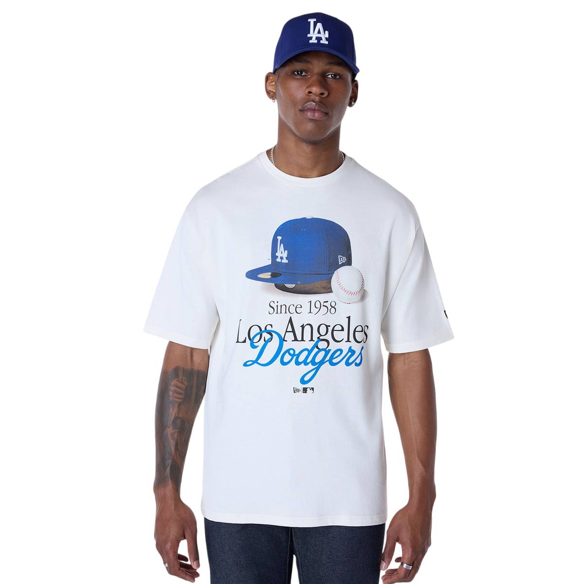 Newera■MLB LA Dodgers History Script T-shirt ■送料込 Triko New Era - MLB Script Graphic Tee - LA Dodgers - Off