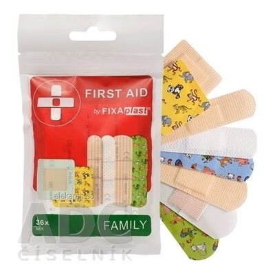 ALFA VITA, s.r.o. FIXAplast FIRST AID FAMILY náplasť MIX 36 ks