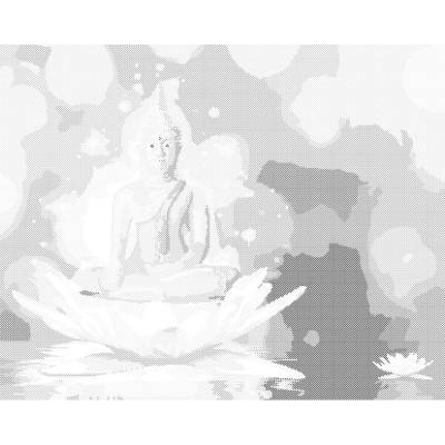 ZUTY Bodkovanie - ZLATÝ BUDDHA V BIELOM LOTOSE Rámovanie: bez rámu a bez vypnutia plátna, Rozmer: 40x50 cm