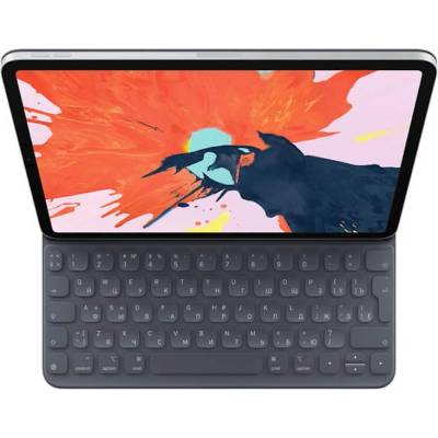 Apple Smart Keyboard Folio GRE - оригинален полиуретанов калъф, клавиатура и поставка за iPad Pro 12.9 (2018) (черен)