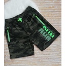 Kugo maskáčové kraťasy TM8252 tmavý maskáč se žlutým nápisem