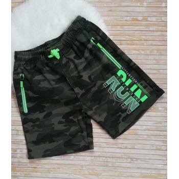 Kugo maskáčové kraťasy TM8252 tmavý maskáč se žlutým nápisem