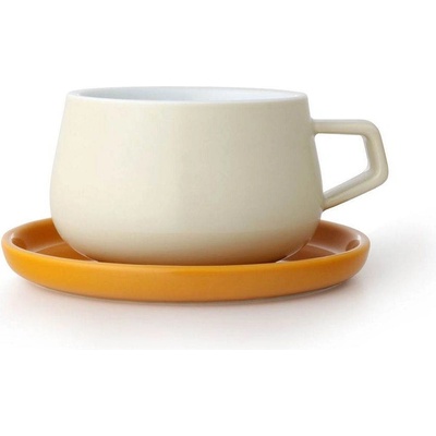 VIVA 250 мл кремав цвят порцеланова чаша за чай с подложна чинийка VIVA от серия Classic (1006994)