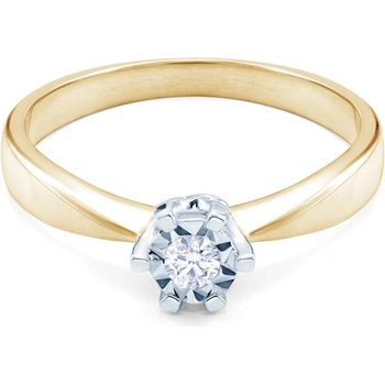 SAVICKI Годежен пръстен Solitaire: два цвята злато. диамант