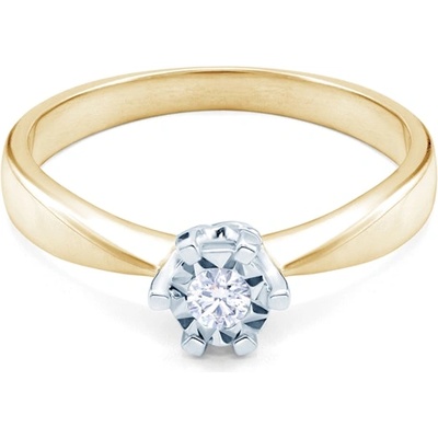 SAVICKI Годежен пръстен Solitaire: два цвята злато. диамант