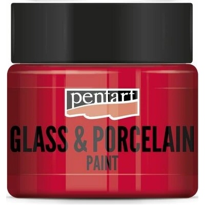 Pentart Farba na sklo a porcelán červená 30 ml