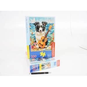 Castorland Puzzle 100 B-111268 Collie, Guitar and the Sea