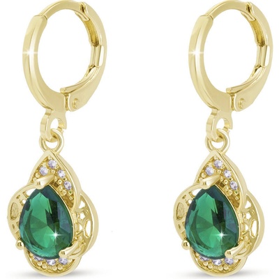 Biju Visací náušnice se zeleným zirkonem 3822 1003822