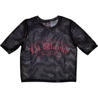Lil Wayne Script Logo Black M Дамски Риза (LWMCT10LB02)