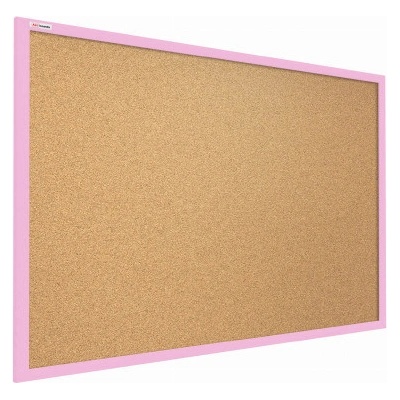 ALLboards Korková nástěnka v barevném dřevěném rámu 90 x 60 cm – Růžová