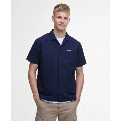 Barbour International Риза с къс ръкав Barbour International Twill Short Sleeve Shirt - Mnght Blue BU58