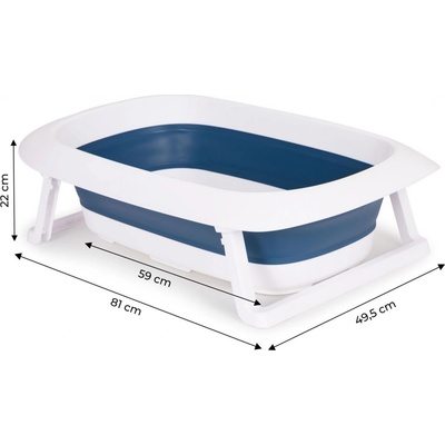 EcoToys Dětská skládací vanička s odtokem modrá Kravička
