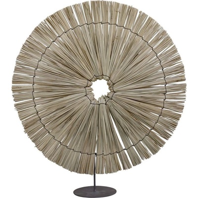 Stolní dekorace z mořské trávy ve tvaru kruhu na noze - 45*11*50 cm - Chic Antique