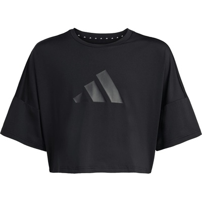 adidas Детска спортна тениска adidas Kid's Sport Icon Crop Tee Sport shirt - Black / Black - размер 140 (EU) (704-6099-0113)