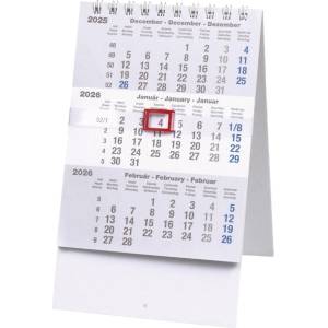 REALSYSTEM Календар за спедитори realsystem, настолен мини, за 3 месеца, бял, плосък, 2027 (6081-00)