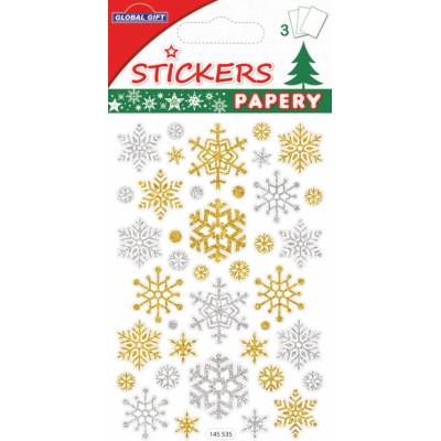 Global Gift samol. GG vánoční SP 145535 Silver Gold Snowflakes 526674
