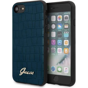 Image 1 of GUESS Croco Cover - дизайнерски кожен кейс за iPhone SE (2020), iPhone 8, iPhone 7 (син)