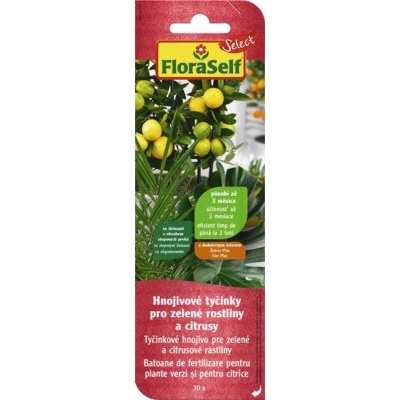 FloraSelf Select Hnojivové tyčinky pre zelené rastliny a citrusy 30 ks
