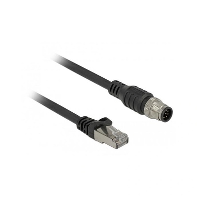 Delock Cable RJ45 > M12 plug 8 pin A-coded Cat. 5e SFTP 1M (84922) (84922)