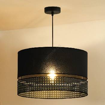 Image 1 of Duolla - Пендел DOUBLE RATTAN 1xE27/15W/230V Ø 40 см черен (DU603669)