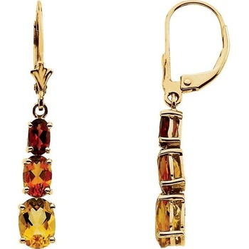 Blink-Blink zlaté visiace náušnice s Madeira Citrínom 3464ZCiZS