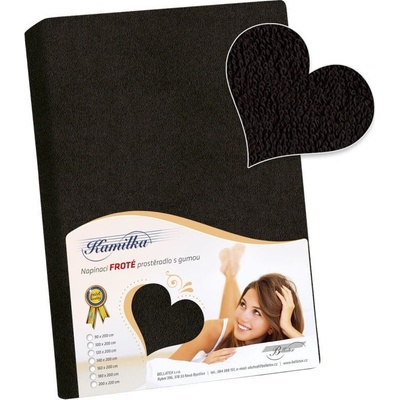 Bellatex froté prostěradlo Kamilka černé 180x200
