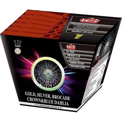 Ohňostroj GOLD, SILVER, BROCADE CROWN&BLUE DAHLIA 36 ran 3 1 Čína BW3625-1-24