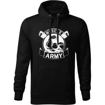 DRAGOWA мъжки суитшърт с качулка Muscle Army Original, черен, 320г/м4 (5677)