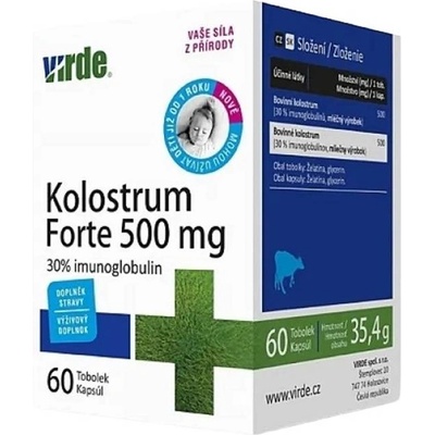 VIRDE Говежда коластра, 500 mg, 60 капсули, Virde (351948 (DSN280) VIRDE)