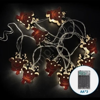 Aigostar - LED коледен гирлянд 20xLED/3xAA 3m, топла бяла, с елен (AI2231)