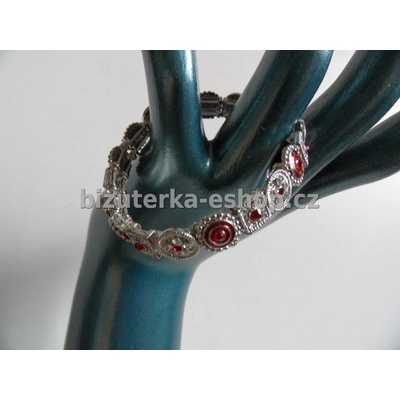 Bizuterka-eshop.cz s kamínky stříbrno červený BZ-04138