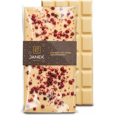 Čokoládovna Janek 38% bílá s pepřem 85 g
