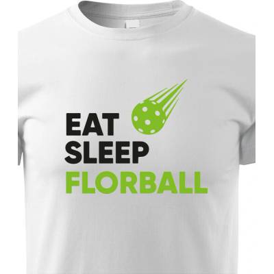 Dětské tričko s potiskem Eat sleep florbal BíláCanvas Dětské tričko Bezvatriko.cz 1379