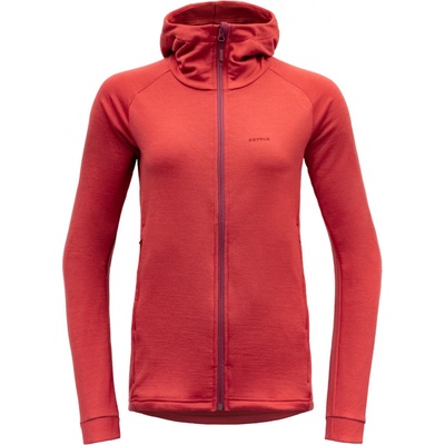 Devold Nibba Merino Jacket Hood Women červená