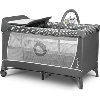 Lionelo Бебешка кошара на 2 нива с повивалник Lionelo - Flower, Grey Scandi (5902581658777)