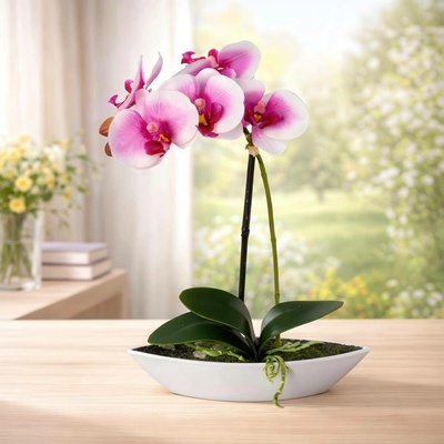 Gasper Umělá orchidej Phalaenopsis, bílá/lila