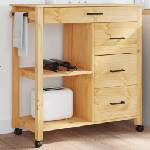 vidaXL Кухненска количка "MONZA" 84x40x88, 5 см борово дърво масив (376115)