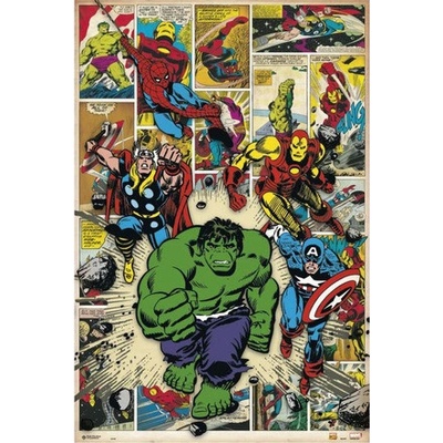 Plagát, Obraz - Marvel Comic - Here Come The Heroes, (61 x 91.5 cm)