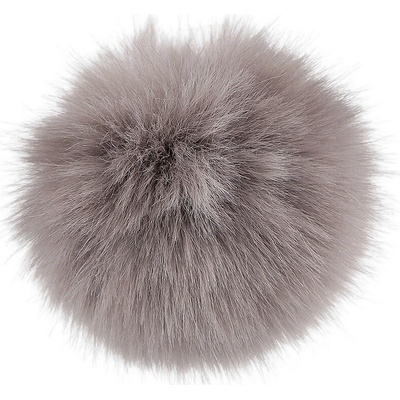 Kožešinová bambule s poutkem Ø12 a 14 cm - (Ø12 cm) šedá