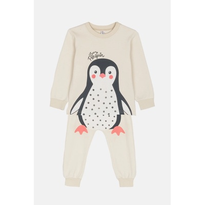 JOYCE Dívčí bavlněné pyžamo PENGUIN Béžová