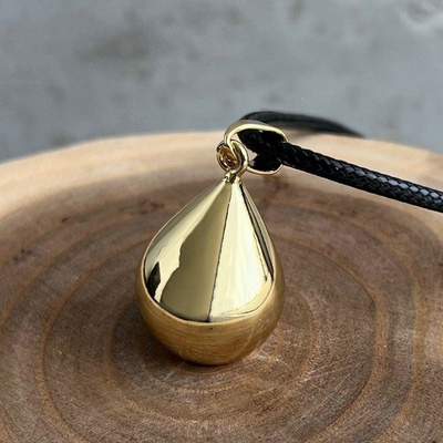 Mummy Bell Pozlátený náhrdelník rolnička kvapka lásky KAPLZ