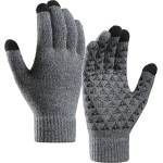  Плетени зимни ръкавици за тъч екрани - Iwarm Winter Braided Touch Gloves with Non-slip Details (23 см) (сив) (ST0018)