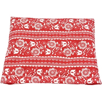 TORF Възглавница с пшенично зърно, червено-бял фолклорен мотив, 25 x 23 см