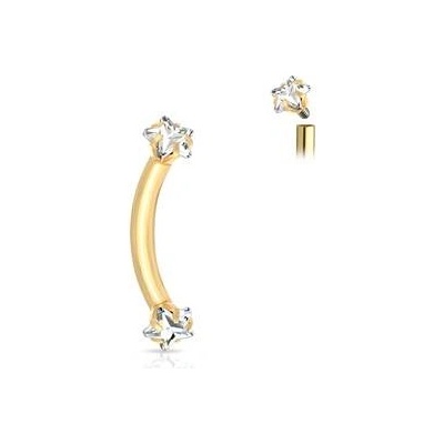 Šperky4U piercing do obočí hvězdičky, OB0011-GD