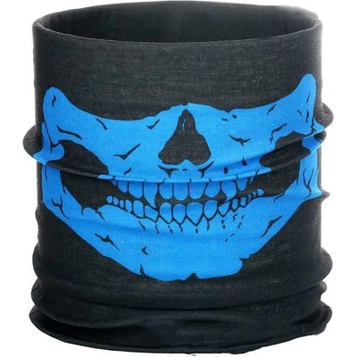 Multifunkčná šatka Skull čierno-modrá