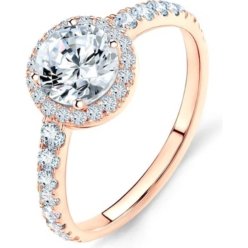 Image 1 of SAVICKI Годежен пръстен This is Love: розово злато, бял сапфир