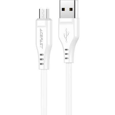 ACEFAST Кабел за пренос на данни от USB към micro USB Acefast, 1.2m, 2.4A, Бял (C3-09-A-M white)